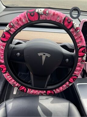 Hello Kitty Pink Steering Wheel Cover